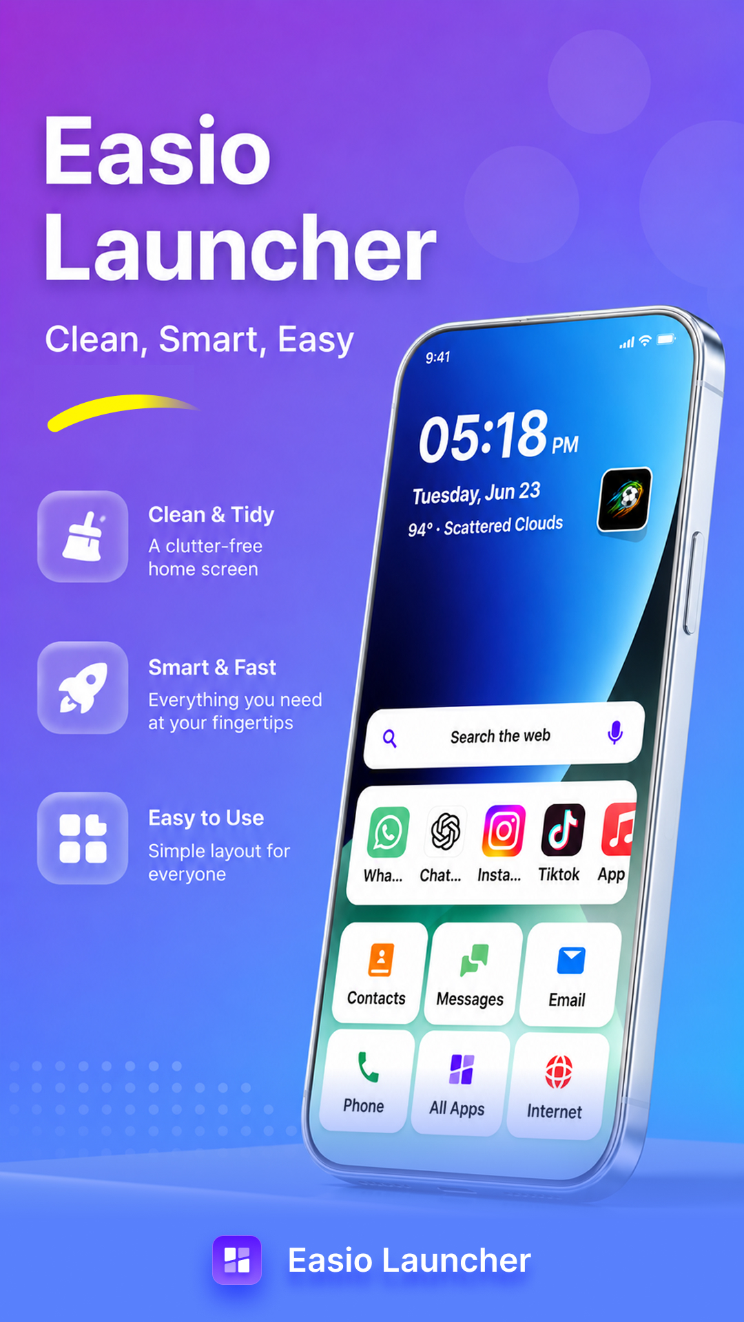 Large icons and easy navigation