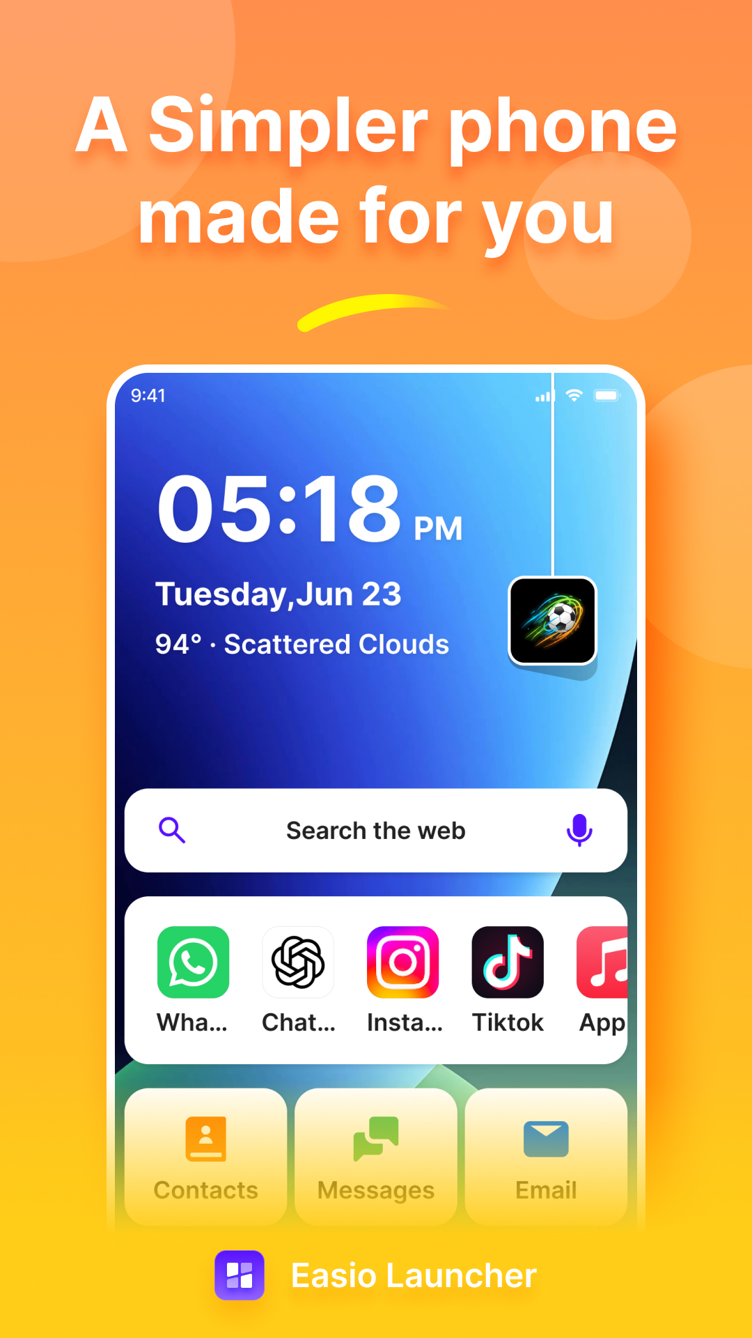 One-tap access to favorite apps