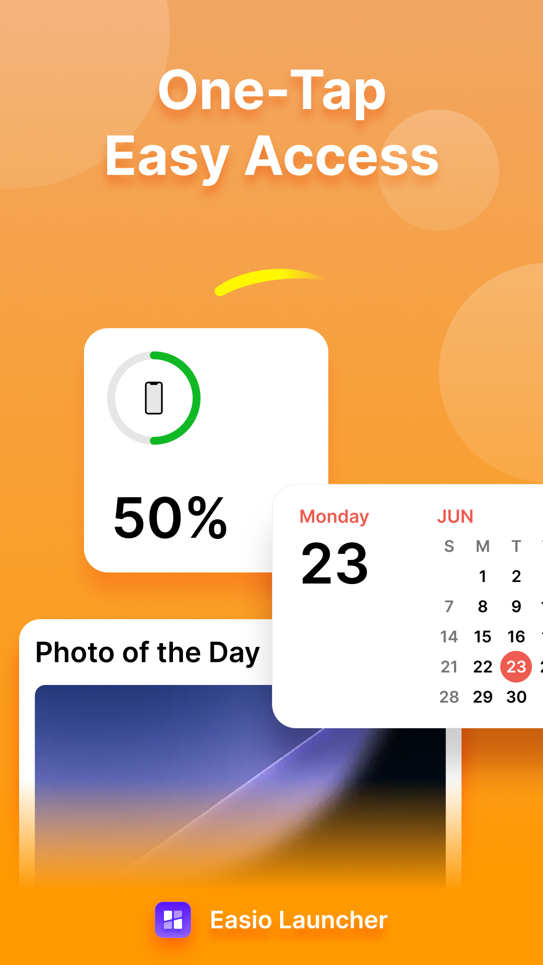 Organized home screen