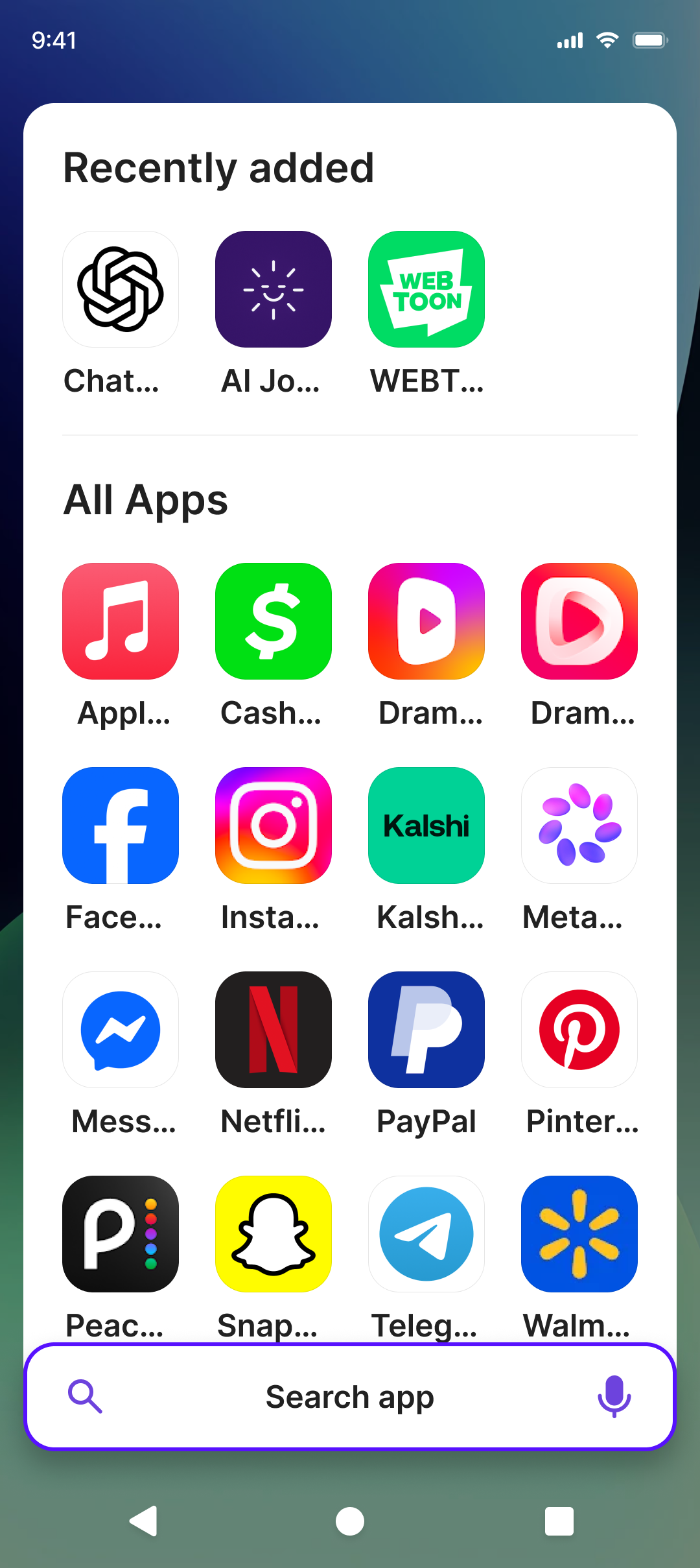 Easio all apps view